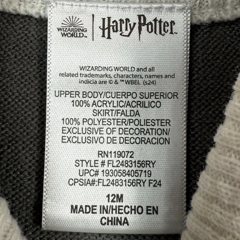 HARRY POTTER Baby Girls’ Hogwarts Gryffindor School‎ Knit Uniform Dress Size 12M